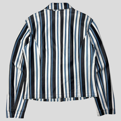Dolce & Gabbana 00’s Leather Striped Blouson Work Jacket - M | Default Title, Multicoloured