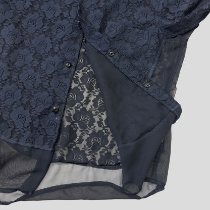 Comme Des Garçons 00’s Sheer Mesh Floral Lace Shirt - S/M