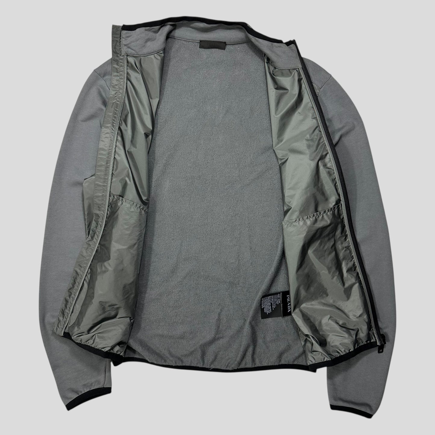 Prada 2019 Black Tab Nylon Panelled Track Jacket - M/L