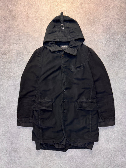 Zucca Double Layered Buckled Hooded Parka Jacket