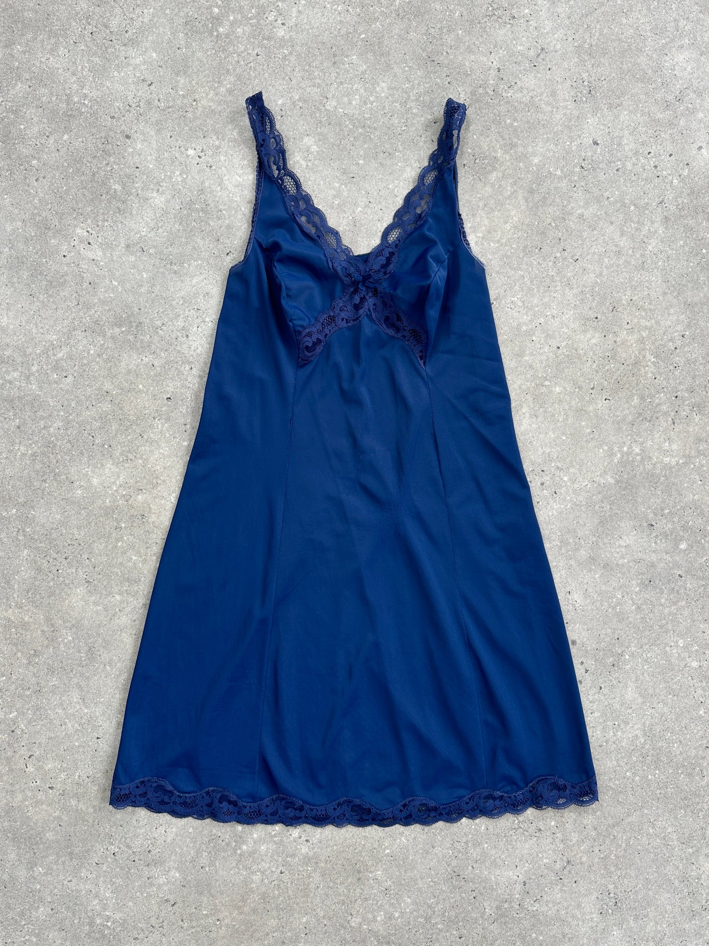 Vintage 1980s Lace Sheer Mini Slip Dress - S