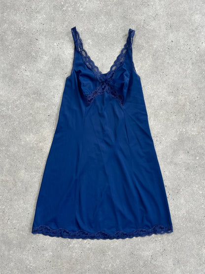 Vintage 1980s Lace Sheer Mini Slip Dress - S