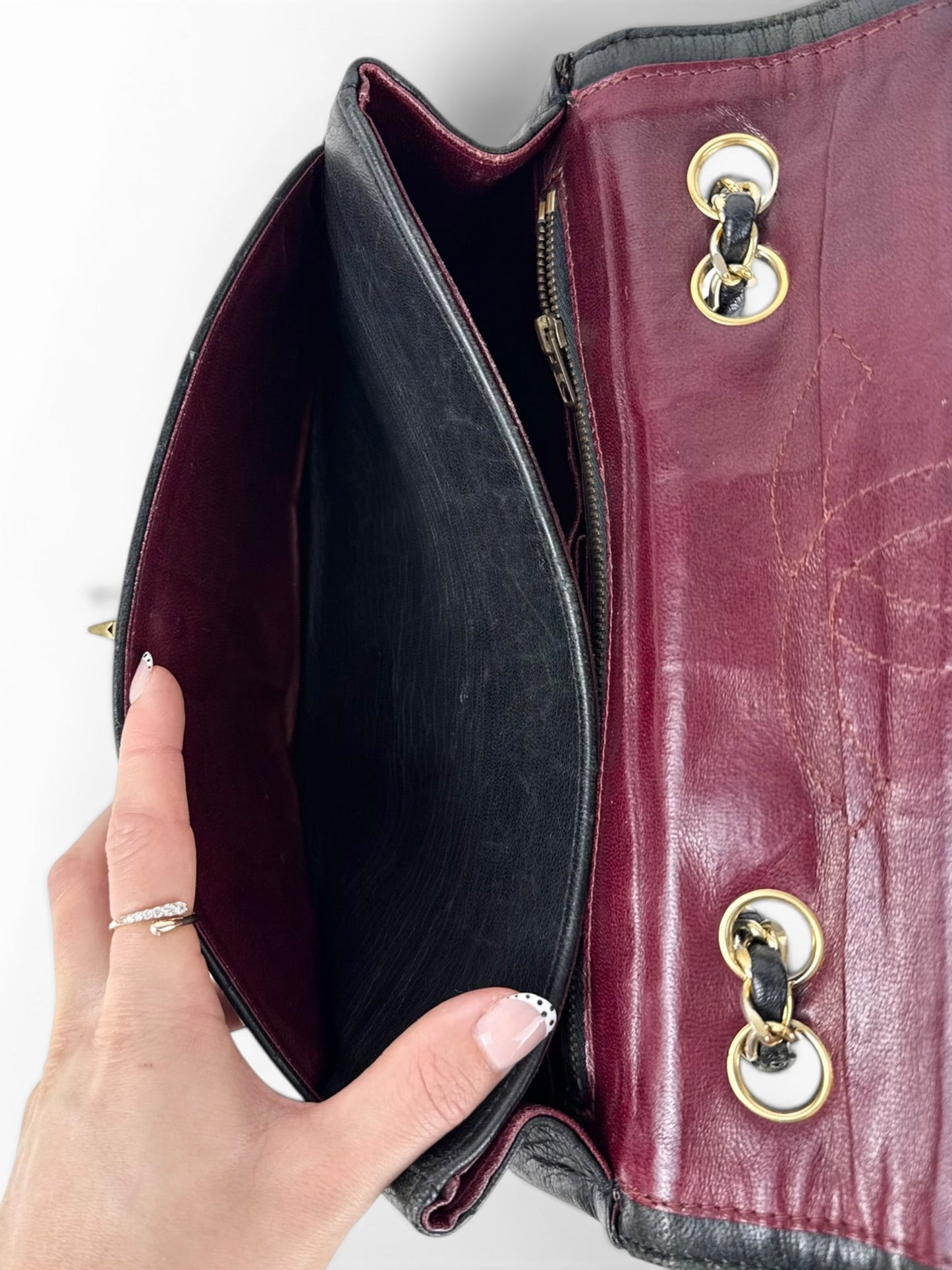 1980s Chanel Single Flap Horizontal Lambskin Leather Bag GHW Vintage | O/S, Black
