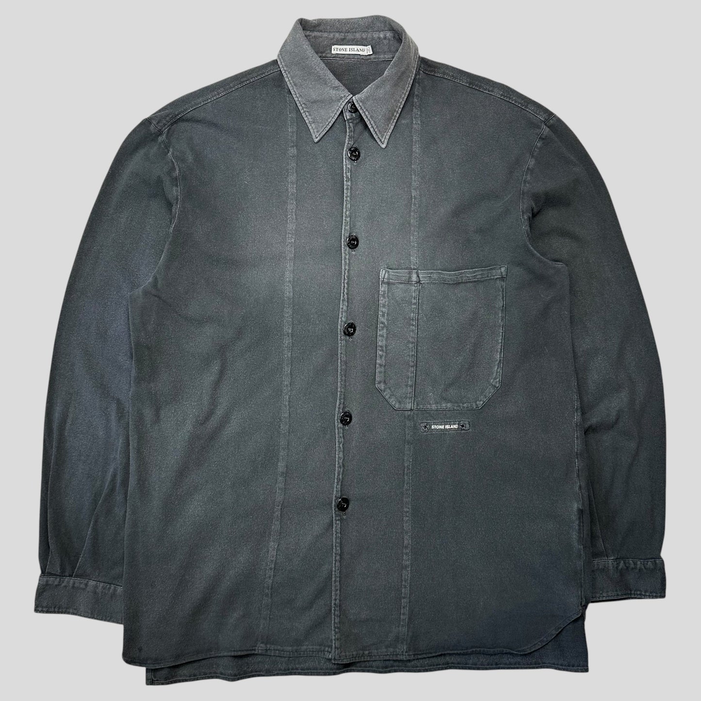 Stone Island 1999 Heavy Cotton Spellout Carpenter Shirt - M (L) | Default Title, Grey