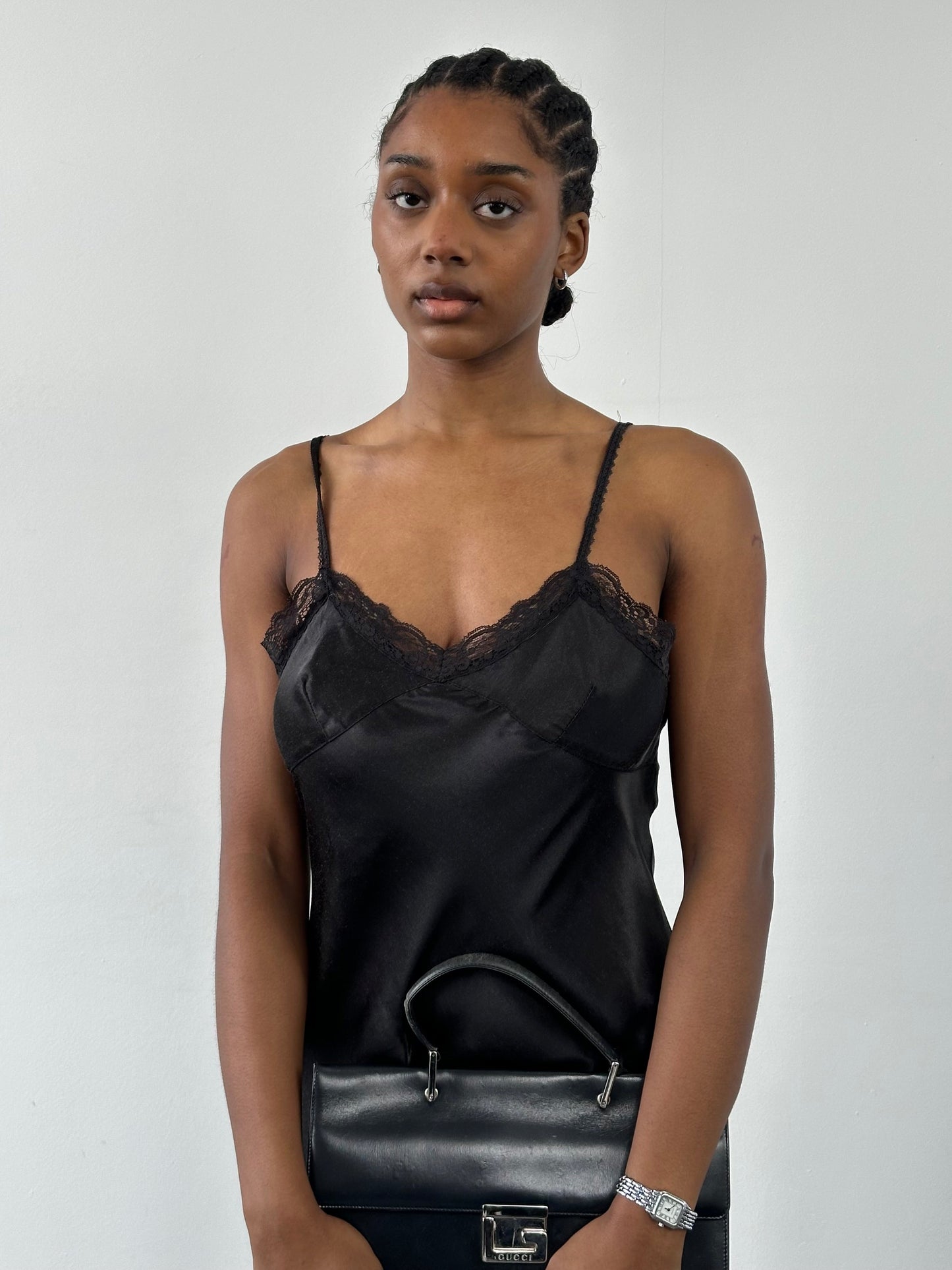 Vintage 2000s Lace Mini Slip Dress - M