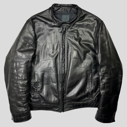 Neil Barrett 00’s Textured Padded Leather Moto Jacket - L | Default Title, Black