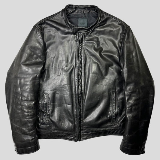 Neil Barrett 00’s Textured Padded Leather Moto Jacket - L | Default Title, Black