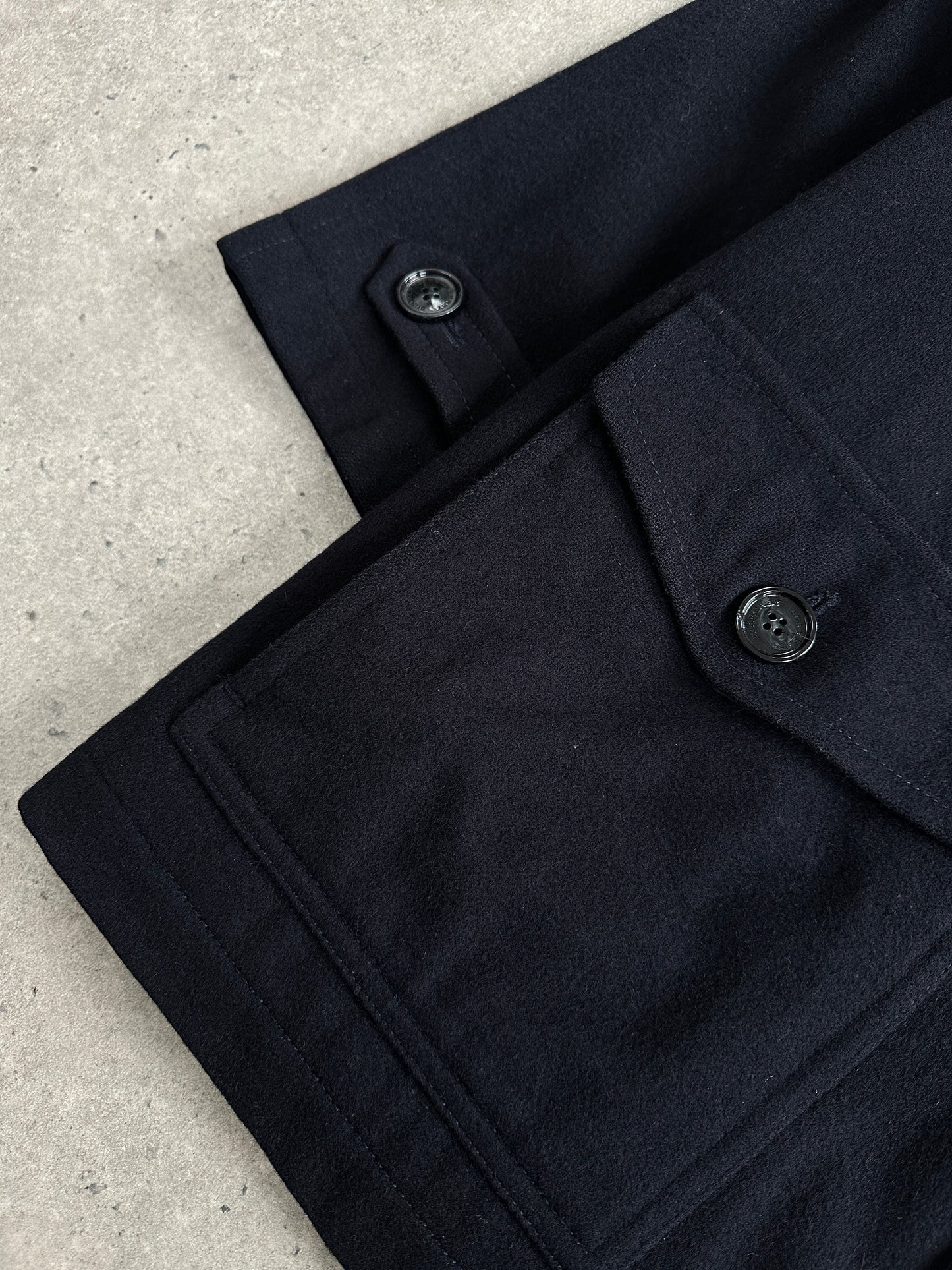 Burberry London 1990s Wool Single Breasted Logo Coat - L/XL