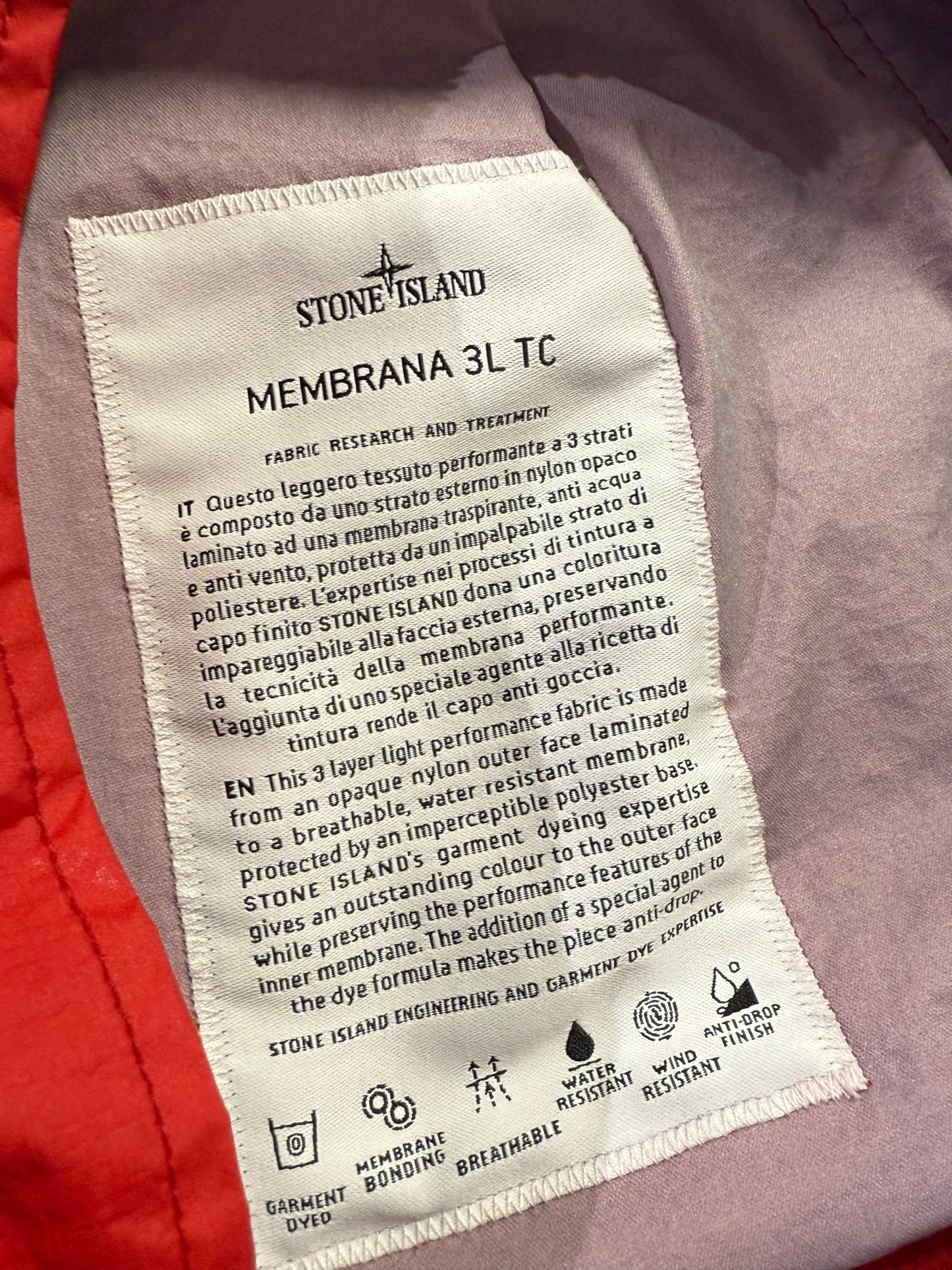 Stone Island SS/24 Membrana 3L TC Jacket XL BNWT