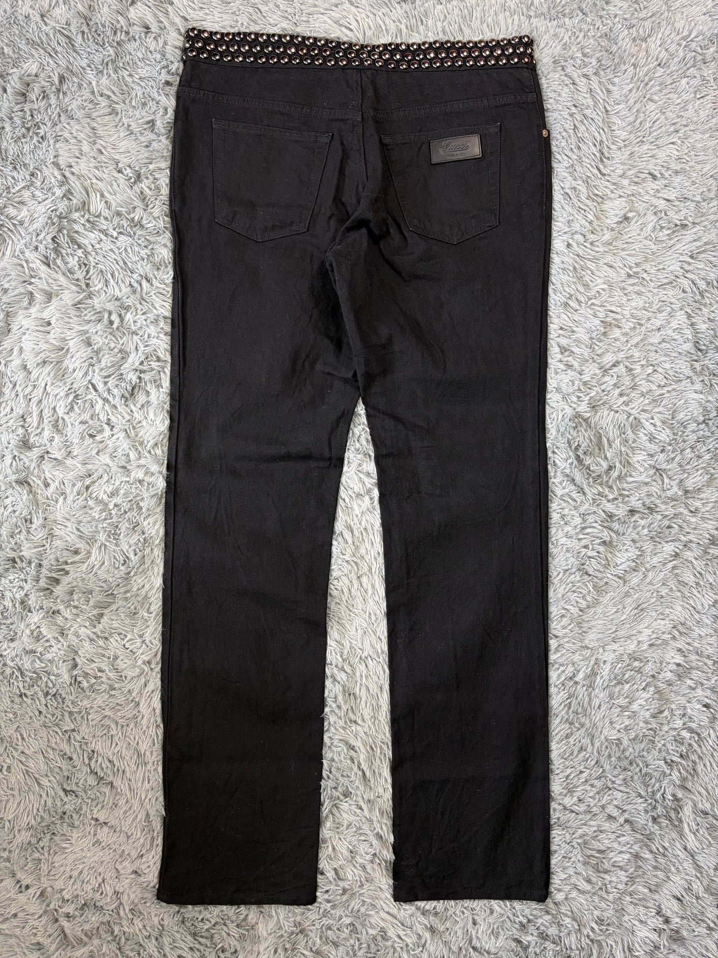 Gucci FW08 Runway Chrome Studded Rock n Roll Jeans - IT52 | O/S, Black