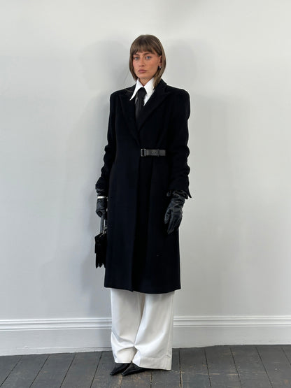 L.K. Bennett Pure Wool Minimal Wrap Coat - M