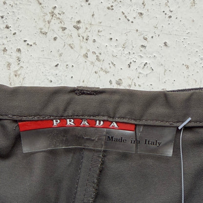 ss2000 prada sport adjustable red tab trousers | O/S, Red