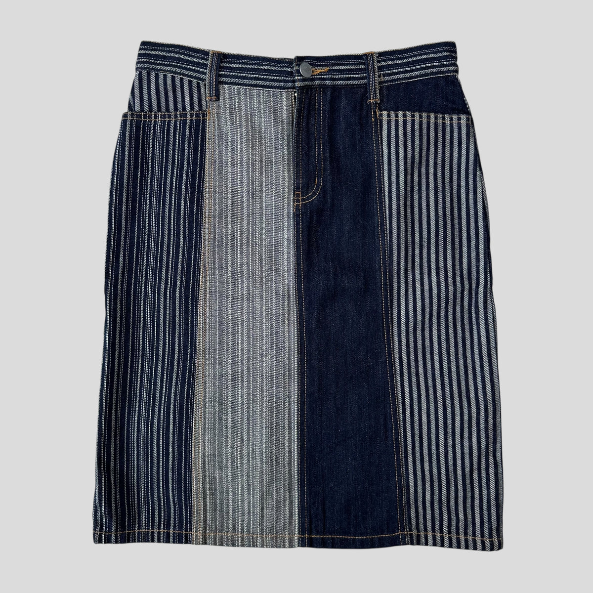 W+LT 00’s Denim Patchwork Skirt - S/M | Small, Blue