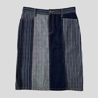 W+LT 00’s Denim Patchwork Skirt - S/M | Small, Blue