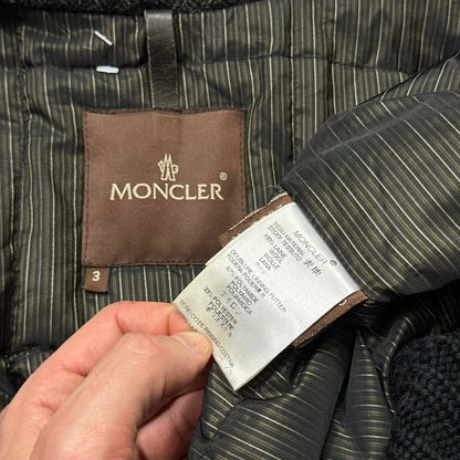 Moncler 00’s Herringbone Wool Down Detachable Fur Jacket - 3 (L) | Default Title, Brown