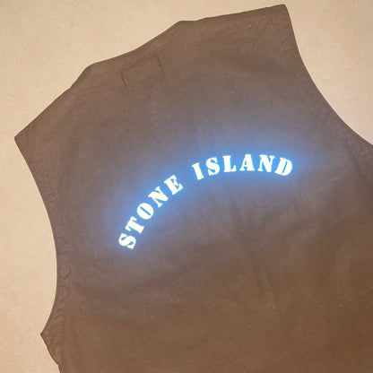S/S 1993 Cocoa Brown Tela Stella Reflective Spell Out Utility Vest