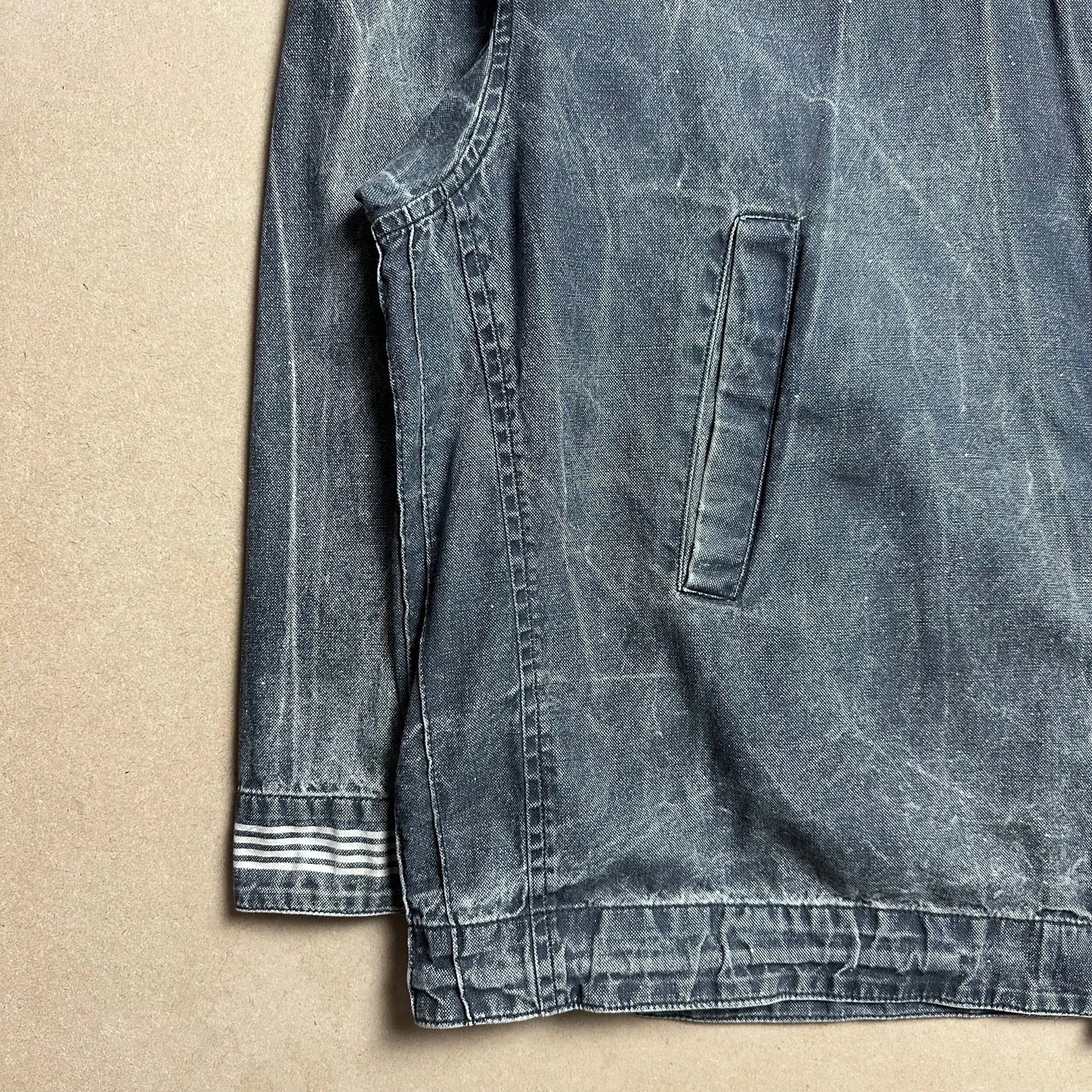 S/S 1986 Charcoal Grey Sail Cloth Marina Spell Out Hooded Coach Jacket