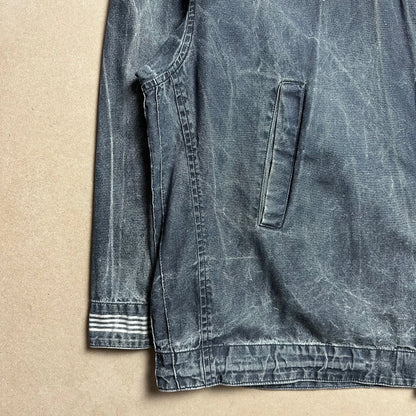 S/S 1986 Charcoal Grey Sail Cloth Marina Spell Out Hooded Coach Jacket