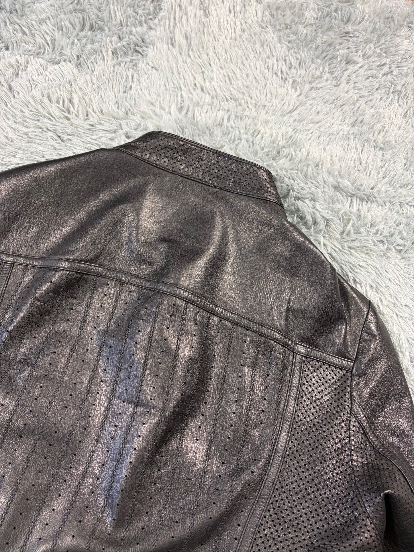Gucci 00’s by Frida Giannini Perforated Leather Premium Biker Jacket - IT46 | O/S, Black