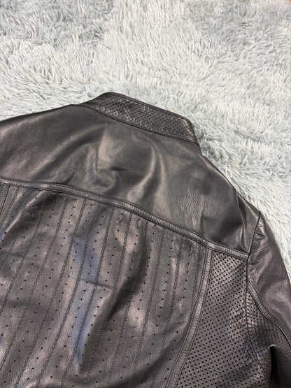 Gucci 00’s by Frida Giannini Perforated Leather Premium Biker Jacket - IT46 | O/S, Black