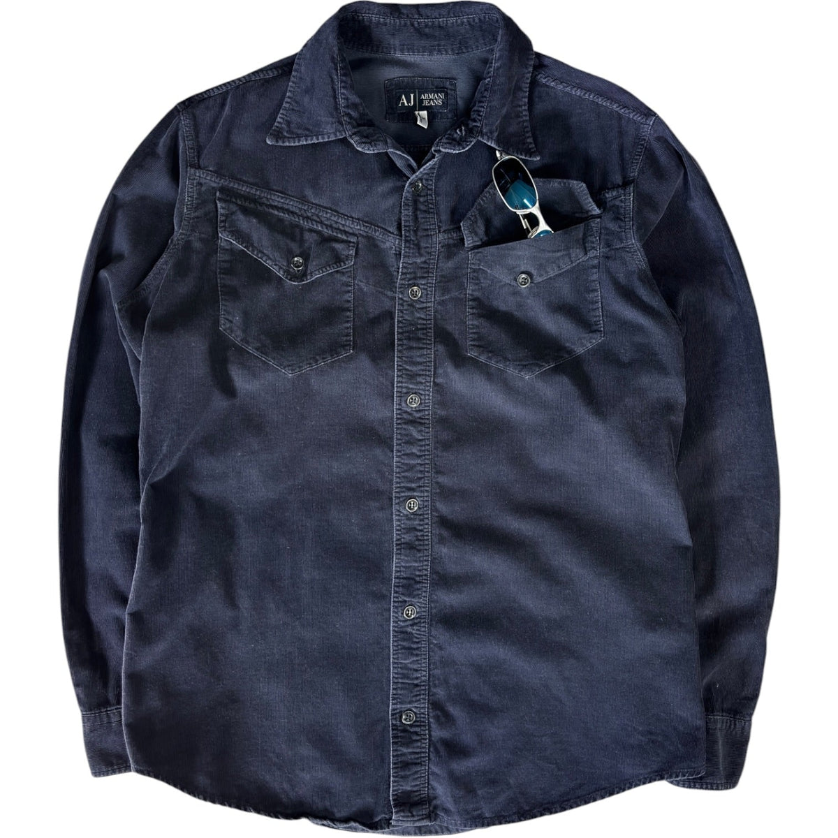 Armani Jeans 00’s Mini Corduroy Shirt S | Small, Navy