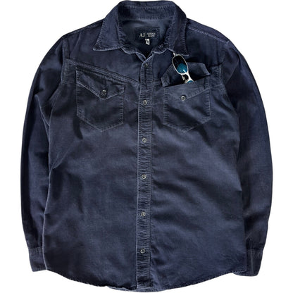 Armani Jeans 00’s Mini Corduroy Shirt S | Small, Navy