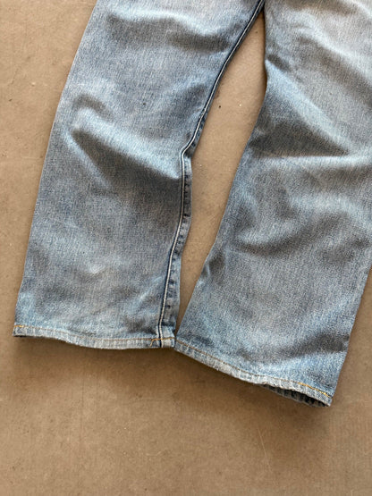 1990's Levi's 501 Repaired ‘Big E’ Selvedge Jeans - 34 x 30 | W34, Red
