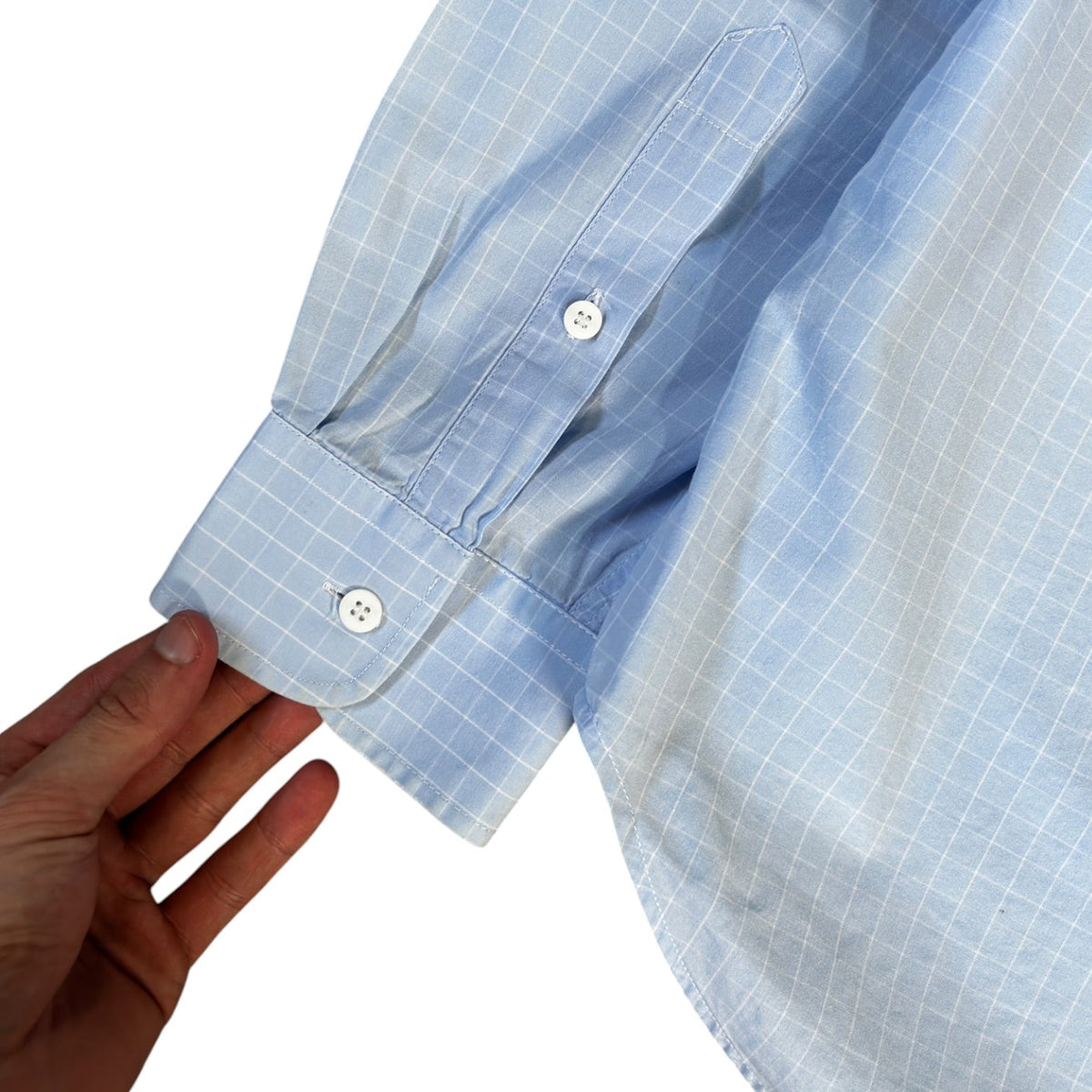 Armani Jeans 00’s Windowpane Check Shirt L | Large, Blue