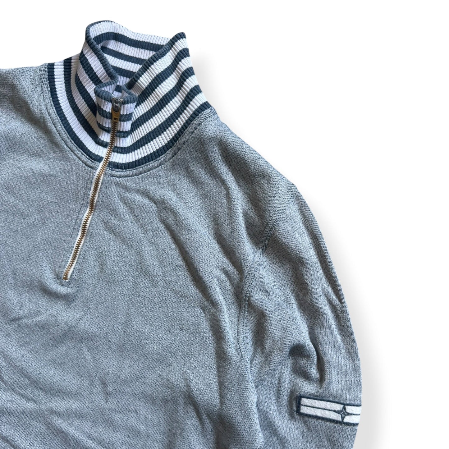 SS2008 Stone Island Denims Striped 1/4 Zip (L) | Large, Multicoloured