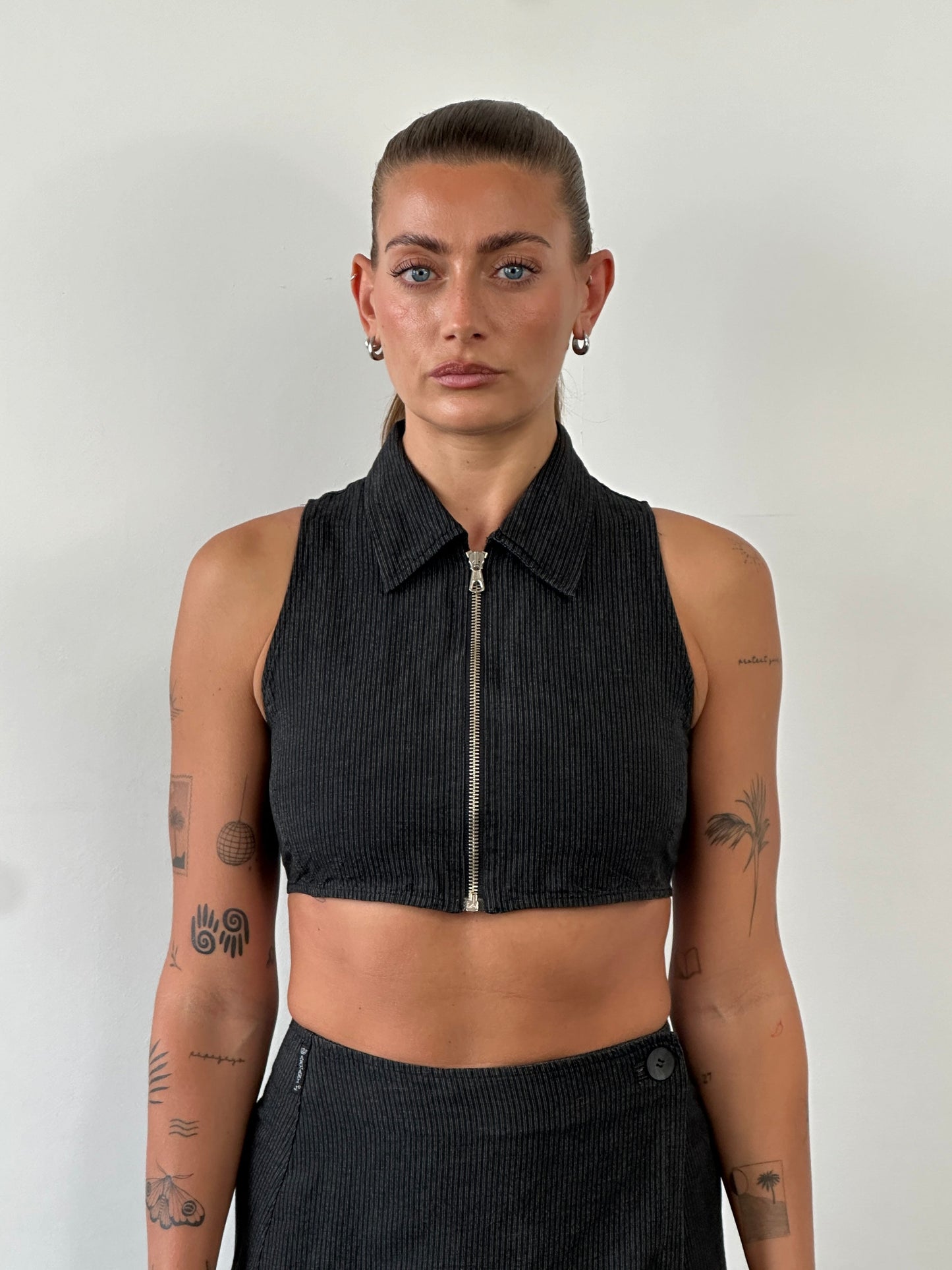 Armani Jeans Linen Stripe Two Piece Skirt Set - S/W25