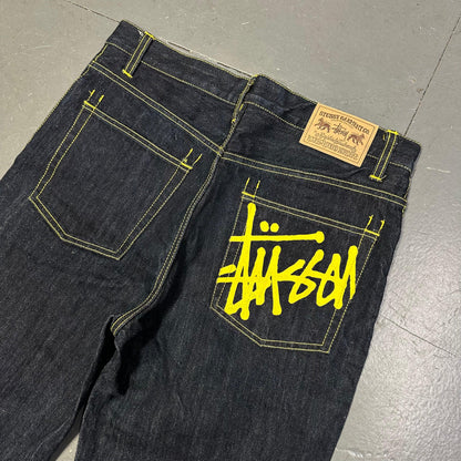 Stüssy Jorts With Yellow Print ( W32 ) - 1036 Emporium