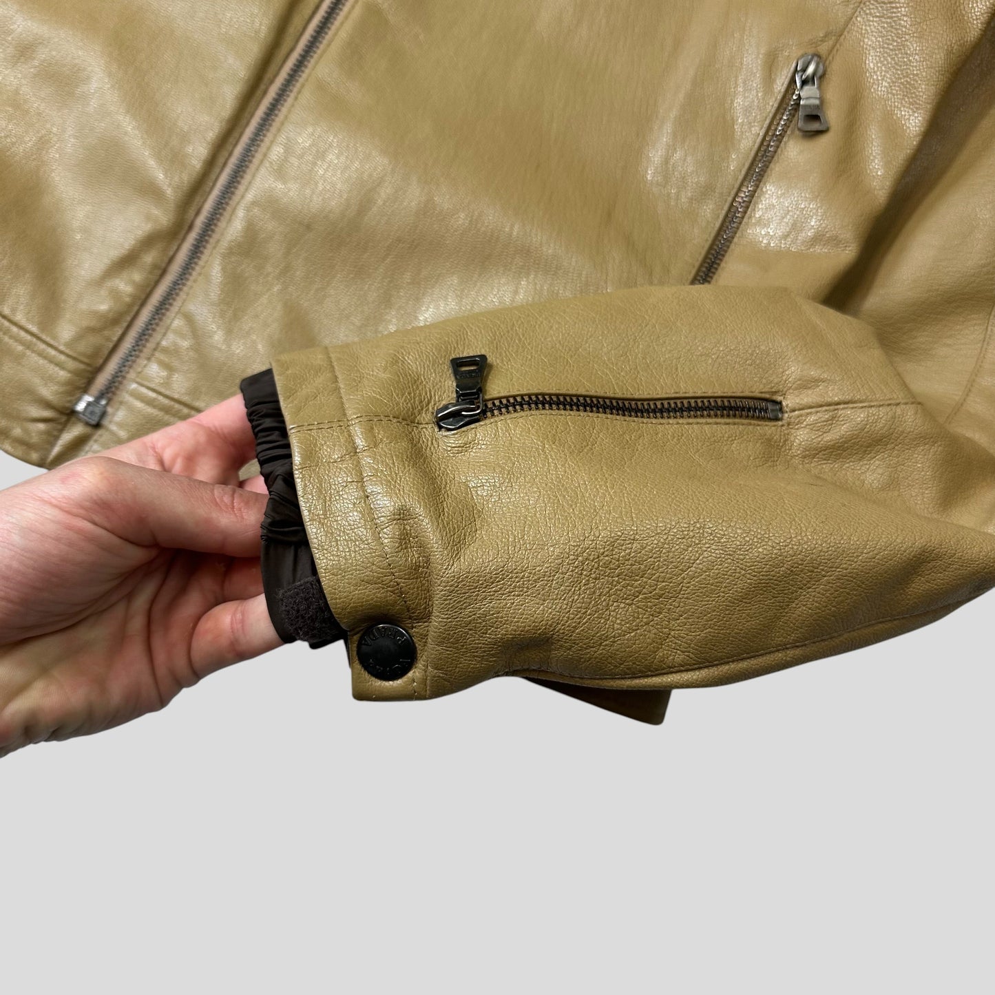 Prada SS00 Leather Articulated Elbow Detailed Moto Jacket - IT50 | Default Title, Red