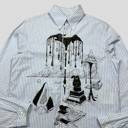 Prada SS18 James Jean Comic Print Striped Shirt - S/M