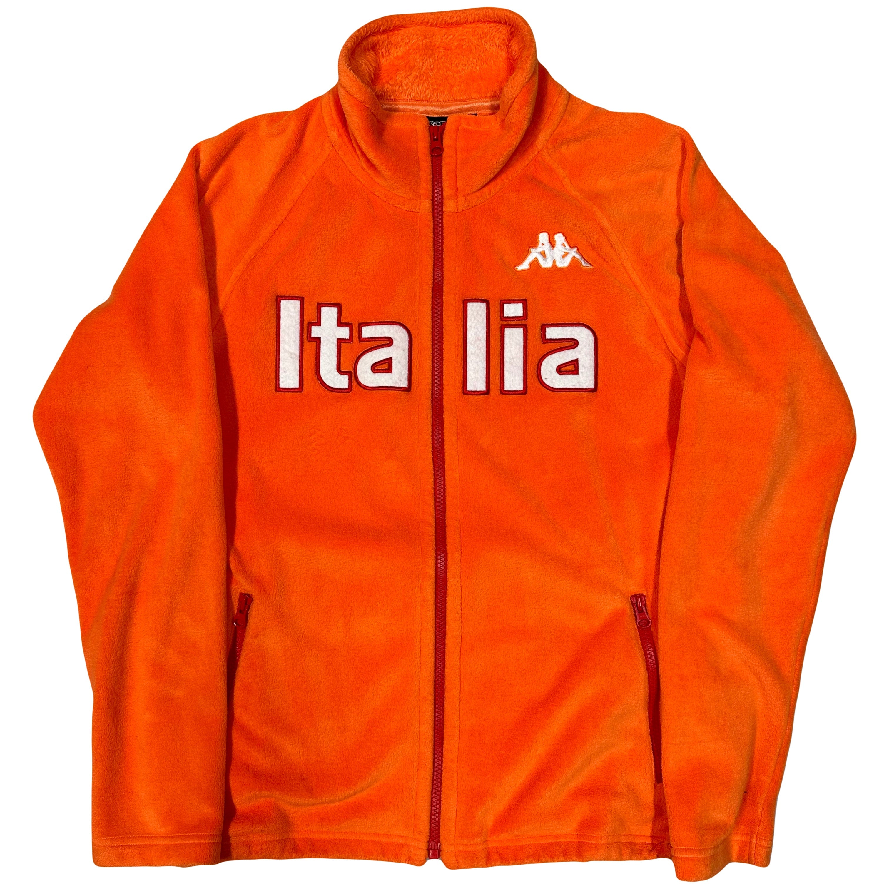 Kappa Spellout Italia Zip Up Fleece In Orange L Known Source