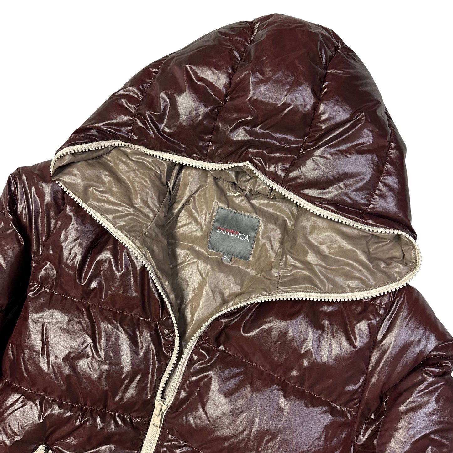 Duvetica Puffer Jacket In Burgundy Red ( XL )