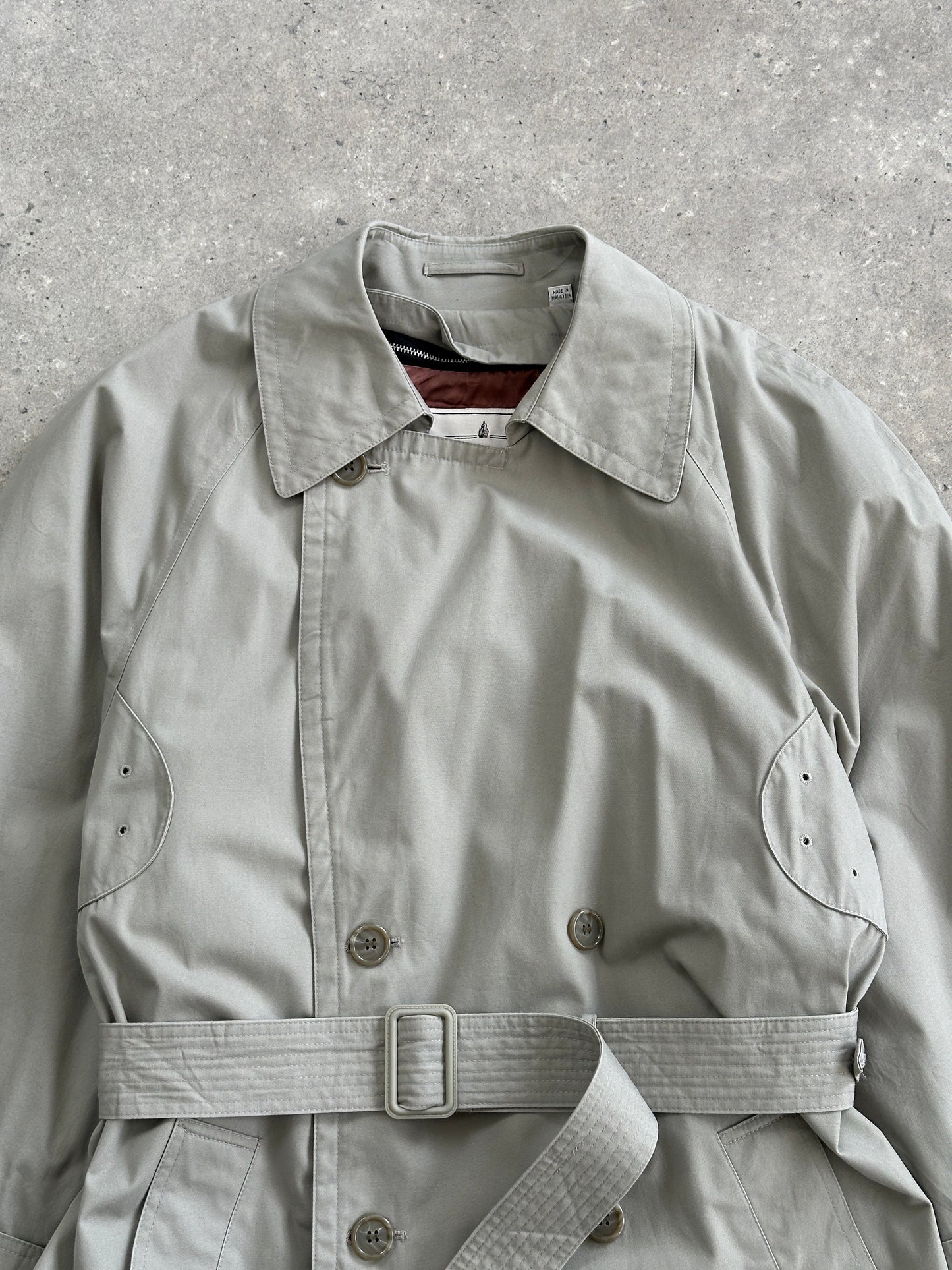 London Fog Double Breasted Belted Trench Coat - XL/XXL