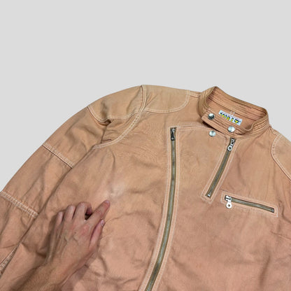 W+LT 1997 Peach Asymmetrical Heavy Cotton Moto Jacket - L