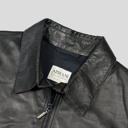Armani Collezioni 90’s Nappa Leather Lined Chore Jacket - M/L | Default Title, Black