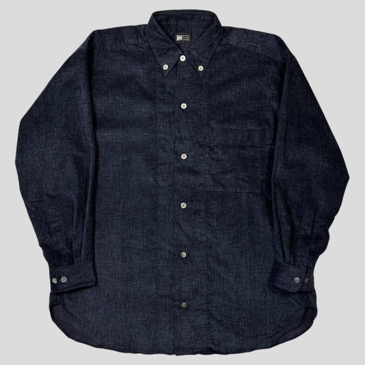 Issey Miyake 90’s Velour Velvet Baggy Corduroy Shirt - L | Default Title, Blue