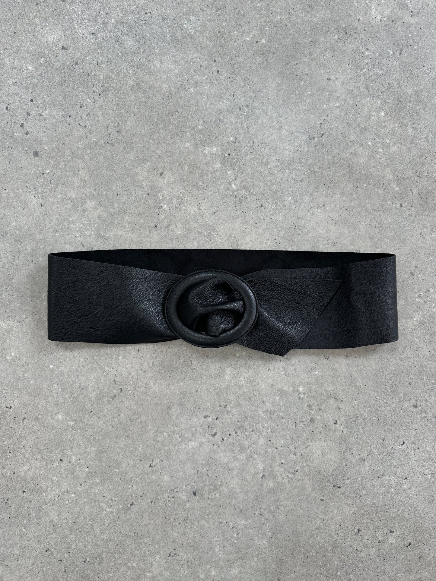 Vintage 2000s Oval Leather Chunky Belt - XS-M