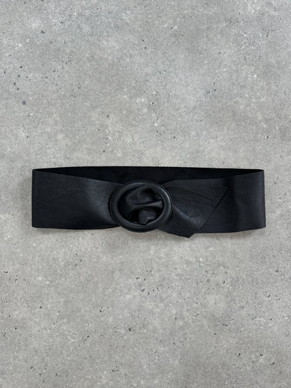 Vintage 2000s Oval Leather Chunky Belt - XS-M