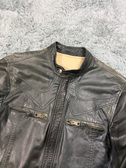 Just Cavalli SS07 Leather Weathered Bondage Jacket - L | O/S, Multicoloured