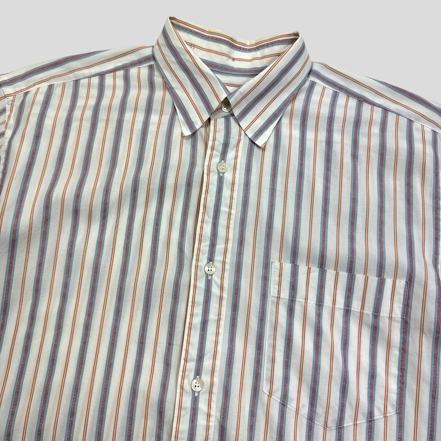 Issey Miyake 00’s Striped Pattern Short Sleeve Shirt - M/L