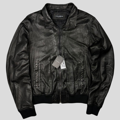 Dolce & Gabanna 00’s Lambskin Premium Leather Bomber Jacket - IT58 (XL)