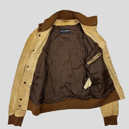 Dolce & Gabanna 00’s Goatskin Leather Flight Jacket - M | Default Title, Multicoloured