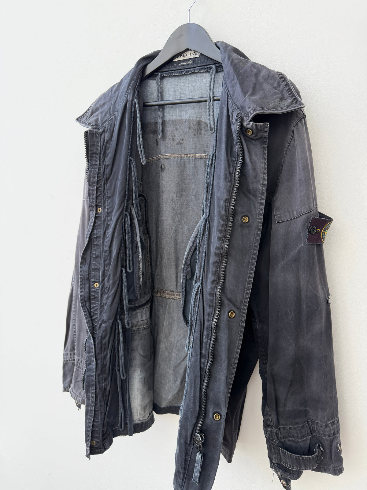 Stone Island 00s Raso Gommato Field Jacket | X-Large, Charcoal
