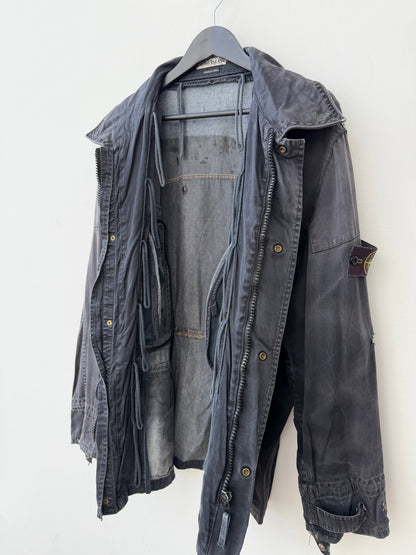 Stone Island 00s Raso Gommato Field Jacket | X-Large, Charcoal