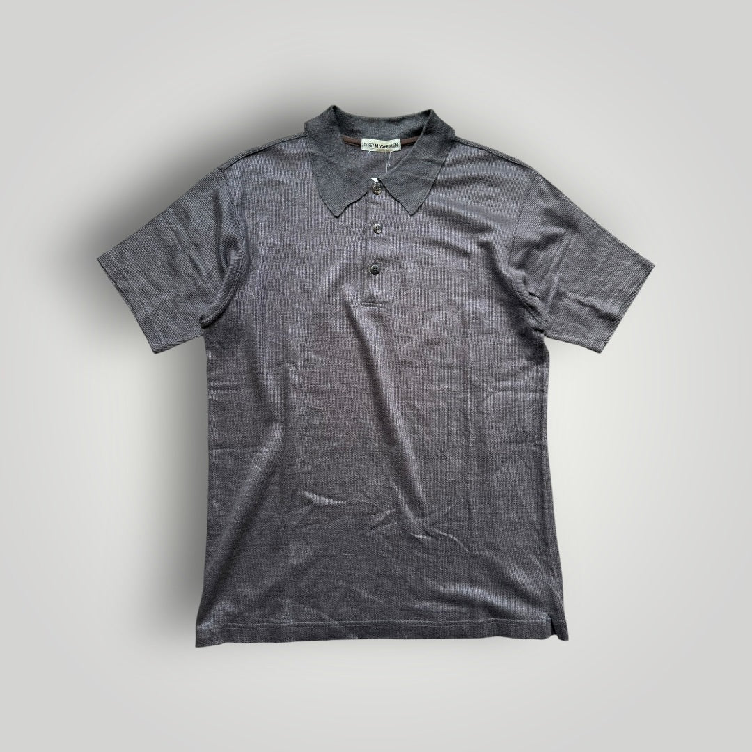1990s Issey Miyake Men Cotton Polo Shirt M | O/S, Gray