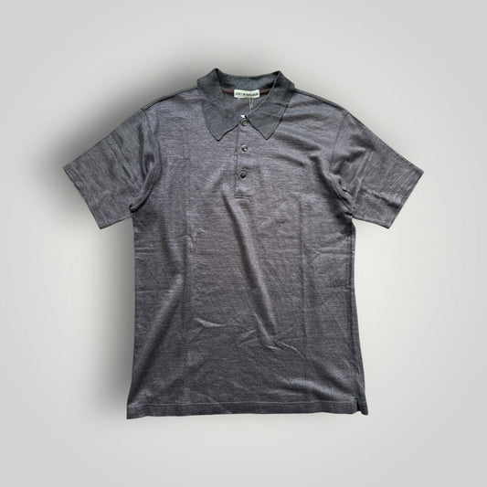 1990s Issey Miyake Men Cotton Polo Shirt M | O/S, Heather Grey