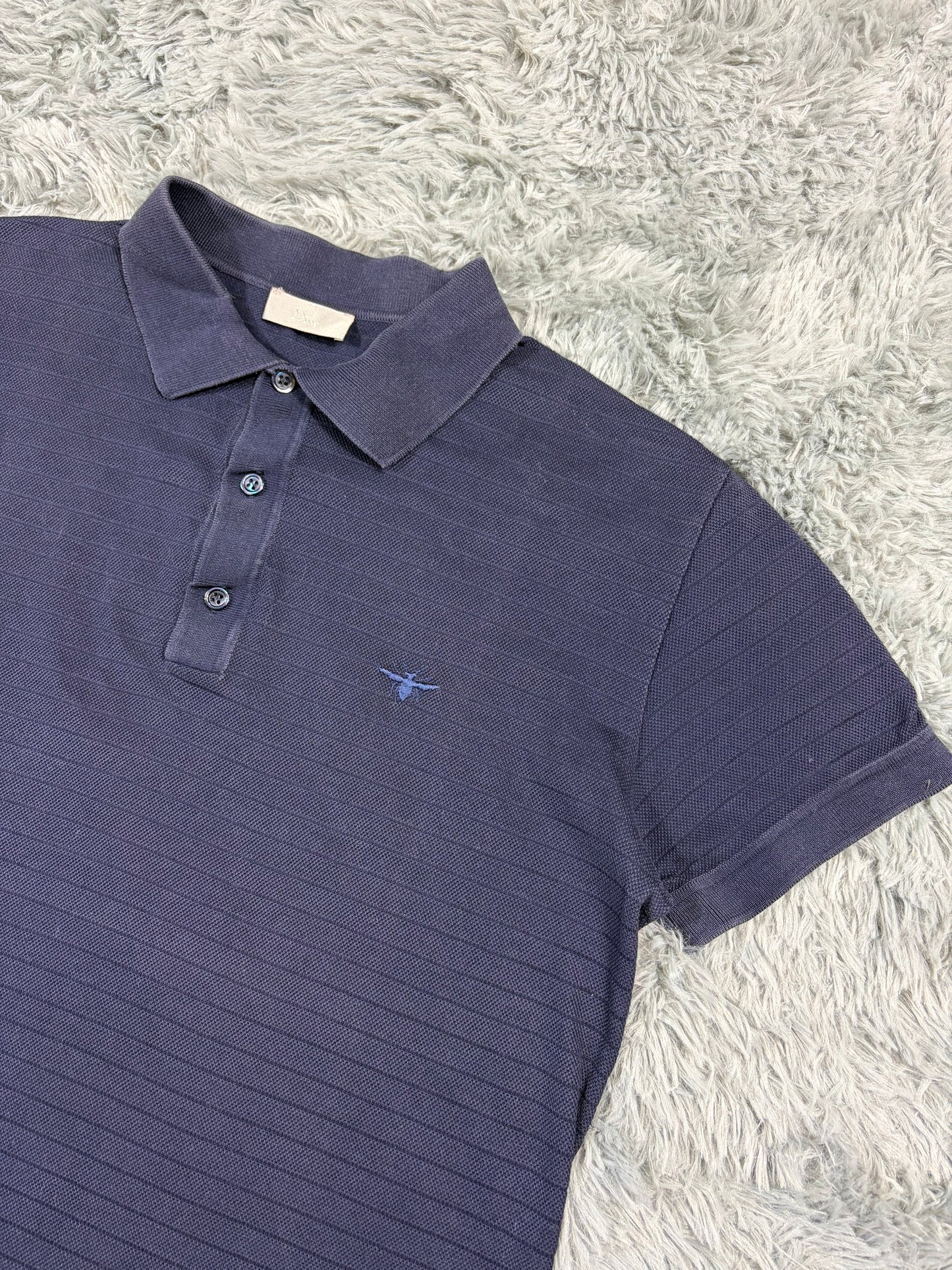 Dior 2010s Bumblebee Grid Textured Cotton Polo Shirt - S/M | O/S, Multicoloured